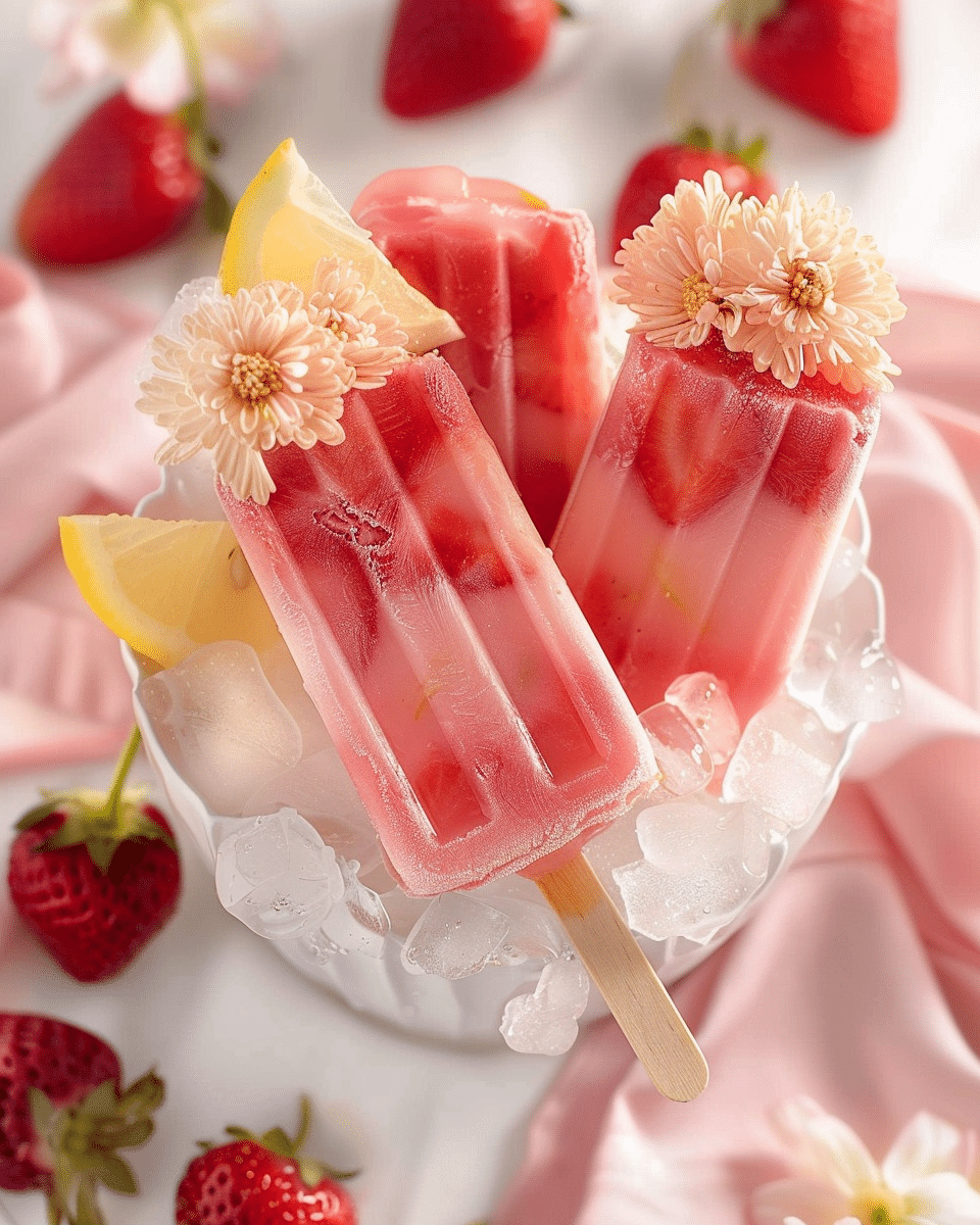 Strawberry Lemonade Popsicles