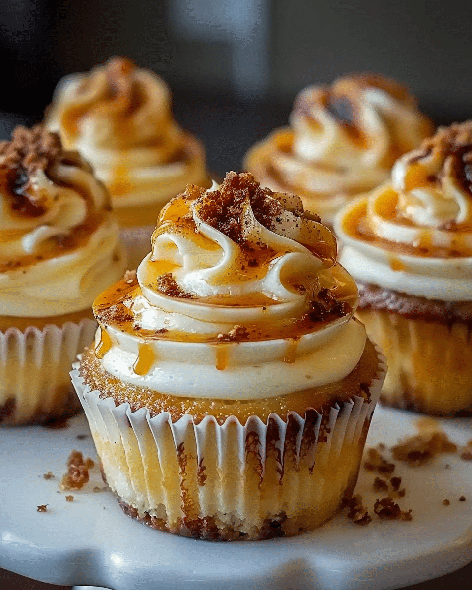Vanilla Bean Crème Brûlée Cheesecake Cupcakes