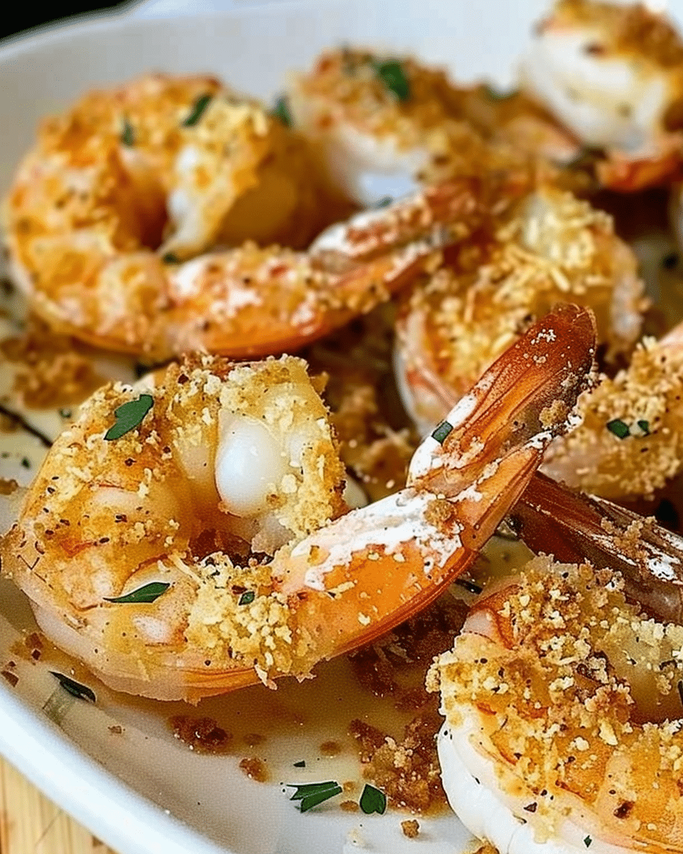 Baked Garlic Parmesan Crusted Shrimp