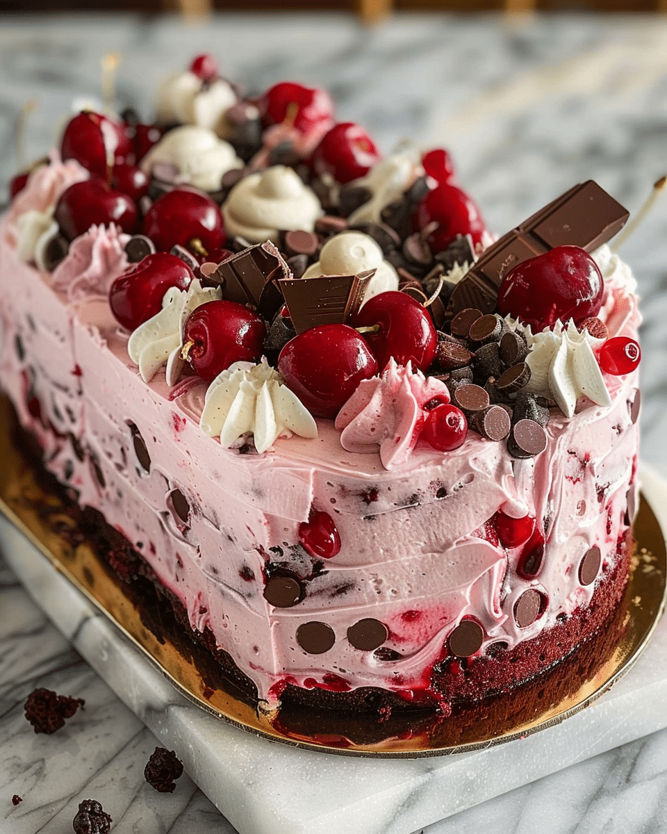 Easy Cherry Chocolate Chip Poke Cake Recipe