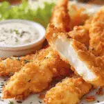 Crunchy Golden Chicken Tenders with Creamy Dipping Sauce