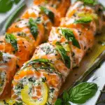 Lemon Basil Salmon Rolls