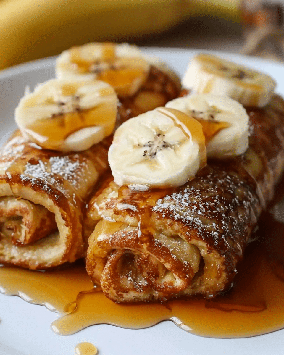 Peanut Butter Banana French Toast Roll-Ups
