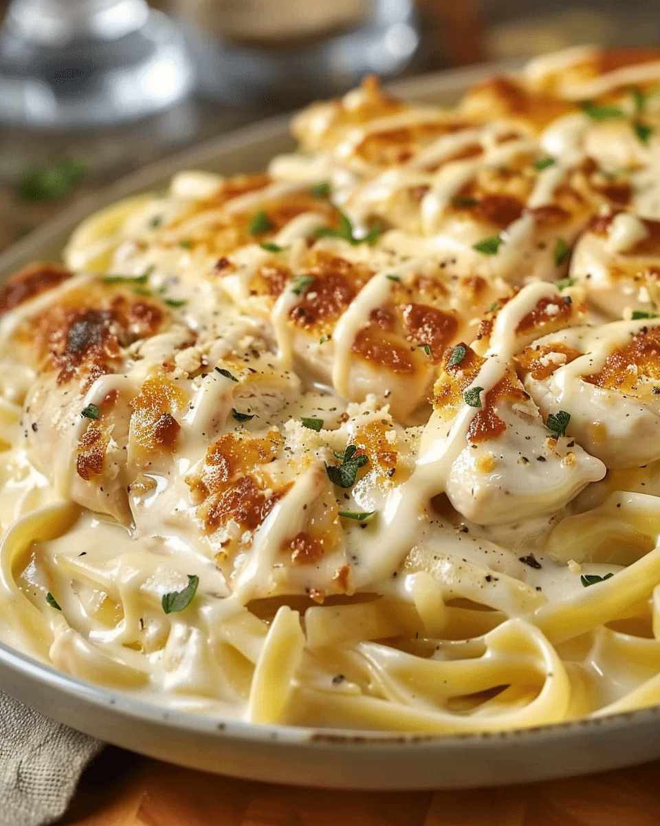 Baked Cream Cheese Chicken Alfredo