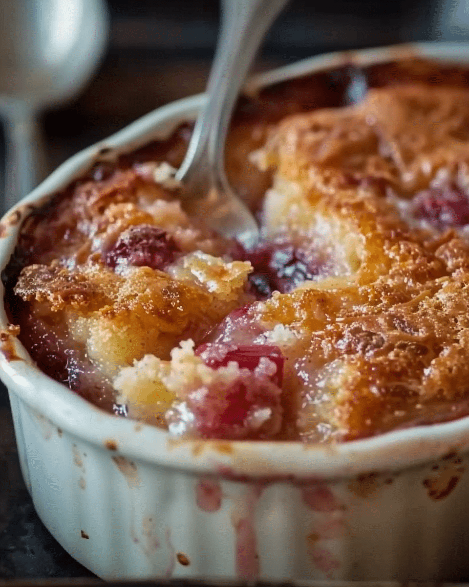 Baked Sticky Rhubarb Pudding