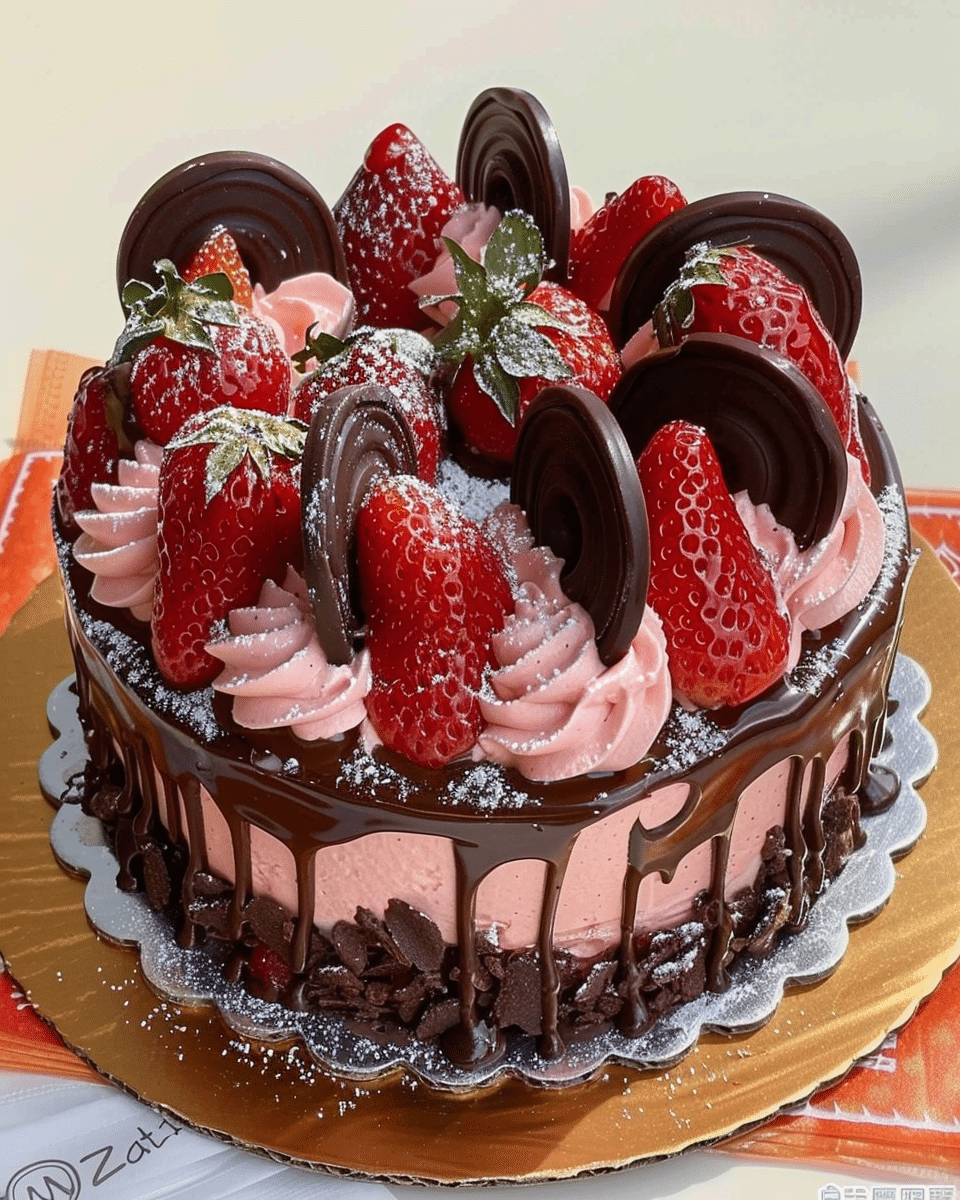 Rich and Moist Strawberry Chocolate Cake Recipe