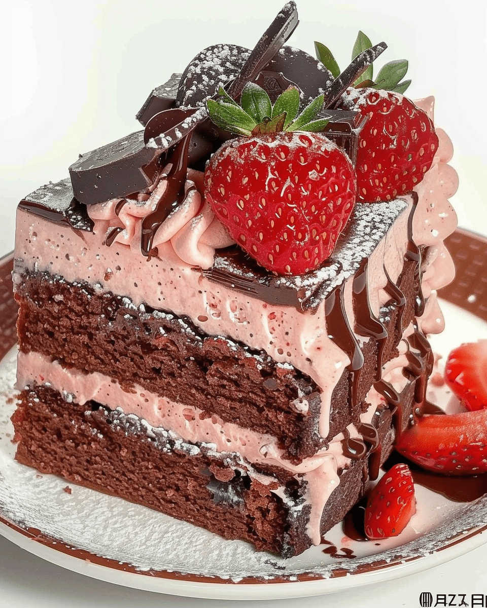 Rich and Moist Strawberry Chocolate Cake Recipe