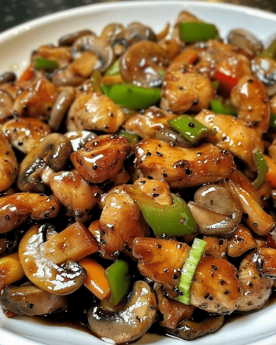 Black Pepper Chicken Mushrooms