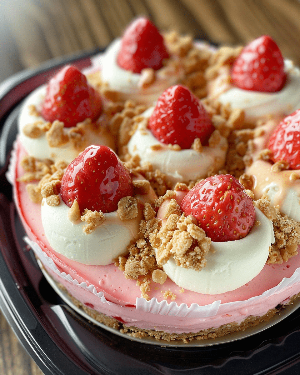 Cheesecake with Banana Pudding and Strawberry Crunch