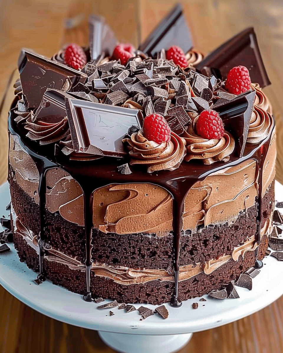Decadent Triple Chocolate Cake Recipe